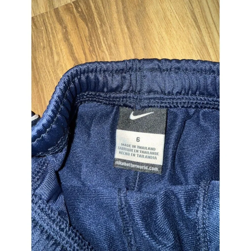 Nike Boys‎ Sweatpants Sz 6 Y2K Wide Leg Dri-fit Navy Blue EUC Black Worn Knee